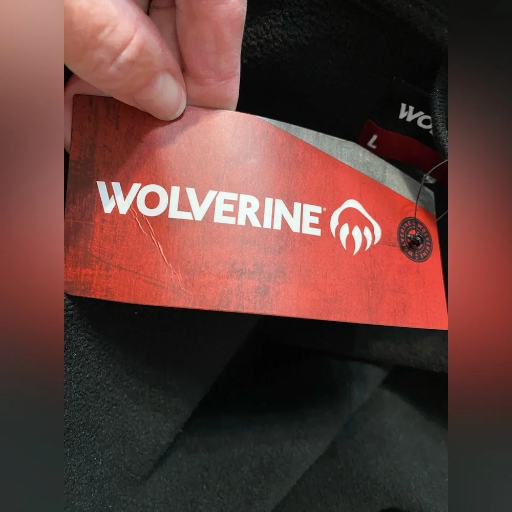 Wolverine Men's Large Black Orange Plaid Shirt Jacket with hood Christmas